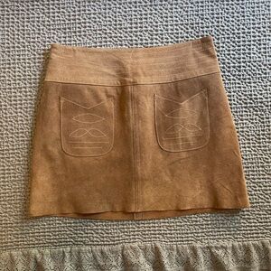 Free People Brown Suede Mini Skirt